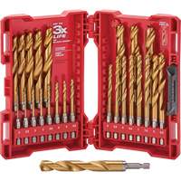 Shockwave Red Helix Metric Drill Bit Set, 25 Pieces, Titanium Oxymax Inc
