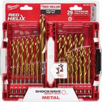 Shockwave Red Helix Drill Bit Set, 29 Pieces, Titanium Oxymax Inc