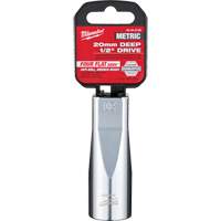 Metric Socket with Four Flat Sides, 20 mm, 1/2" Drive, 6 Points, Deep Oxymax Inc