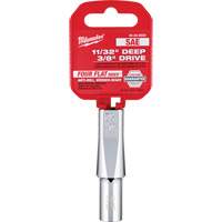 SAE Socket with Four Flat Sides, 11/32", 3/8" Drive, 6 Points, Deep Oxymax Inc