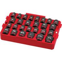 Shockwave Impact Duty Packout Socket Set, 27 Pcs, Impact, 1/2" Drive Size Oxymax Inc