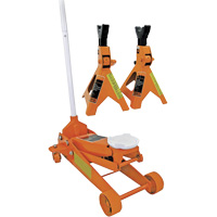 Service Jack with 3-Ton Vehicle Stands, 2.5 Ton(s) Capacity, 5" Lowered, 19-1/4" Raised, Manual Hydraulic Oxymax Inc