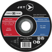 A46PX Power-Xtreme Cut-Off Wheel, 4-1/2" x 1/16", 7/8" Arbor, Type 1, 13300 RPM Oxymax Inc