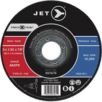 A60PX Power-Xtreme Cut-Off Wheel, 6" x 3/64", 7/8" Arbor, Type 27, 10200 RPM Oxymax Inc