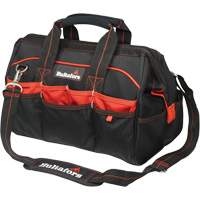 16" Tradesman's Tool Bag, Ballistic Polyester, Black/Red Oxymax Inc