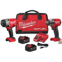 M18 FUEL 1/2" High Torque  & 3/8" Medium Torque Impact Wrenches Automotive Combo Kit, Lithium-Ion, 18 V Oxymax Inc