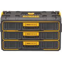 ToughSystem&reg; 2.0 Three-Drawer Unit, 21-4/5" x 12-3/10" x 12-3/5", Black/Yellow Oxymax Inc