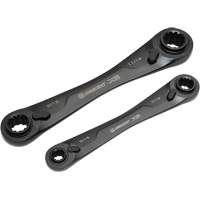X6 4-in-1 Black Oxide Spline Ratcheting SAE Wrench Set, 2 Pieces, Imperial Oxymax Inc