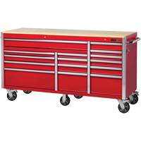 PRC7215 Pro Series Roller Cabinet, 15 Drawers, 72" W x 24" D x Red Oxymax Inc