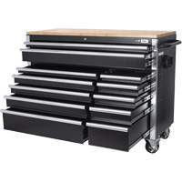 HDRC5212 HD Series Roller Cabinet, 12 Drawers, 51-1/4" W x 21" D x 40-3/10" H, Black Oxymax Inc