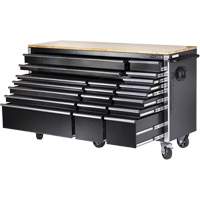 HDRC7220 HD Series Roller Cabinet, 20 Drawers, 72" W x 24" D x 42-3/10" H, Black Oxymax Inc