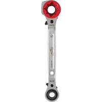 Lineman's 5-in-1 Ratcheting Wrench with Milled Strike Face, 3/4"/1"/1-1/8" Drive, Ergonomic Handle Oxymax Inc