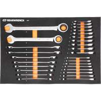 Jeu d'outils m&eacute;triques pour m&eacute;canicien MEGAMOD dans des plateaux en mousse modulaire avec armoire roulante &agrave; outils, 358 morcea Oxymax Inc
