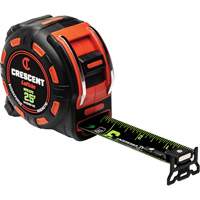 Ruban &agrave; mesurer magn&eacute;tique Shockforce NITE EYE, 1-1/4" x 25', Marques de goujon SAE Oxymax Inc