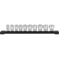 Metric Sockets with Four Flat Sides, 10 Pcs, 3/8" Drive Size Oxymax Inc