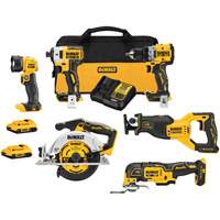 XR&reg; Cordless Brushless 6-Tool Combo Kit , Lithium-Ion, 20 V Oxymax Inc