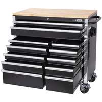 HDRC4112 HD Series Roller Cabinet, 12 Drawers, 41" W x 21" D x 40-3/10" H, Black Oxymax Inc