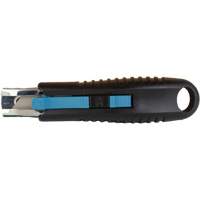 Couteau de s&eacute;curit&eacute; r&eacute;tractable standard, Acier inoxydable, Prise en Caoutchouc Oxymax Inc