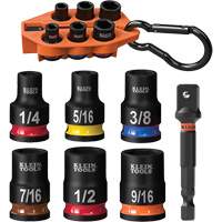 Grab-And-Go Impact Socket Set, SAE, 7 Pcs, Impact, 3/8" Drive Size Oxymax Inc