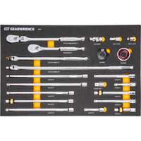 Ensemble d'outils &agrave; cliquet et d'entraînement 3/8" &agrave; 90 dents avec plateau de rangement en mousse Oxymax Inc