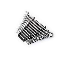 Jeu de cl&eacute;s SAE &agrave; 12 pans et 90 dents, T&ecirc;te articul&eacute;e/Combinaison &agrave; cliquet, 10 morceaux, Imp&eacute;rial Oxymax Inc