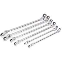 Jeu de cl&eacute;s &agrave; cliquet double m&eacute;triques &agrave; 12 pans et 90 dents Gearbox, T&ecirc;te articul&eacute;e, 6 morceaux, M&eacute;trique Oxymax Inc