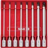 Jeu de douilles longues &agrave; embouts SAE, Sph&egrave;re hexagonale, Prise 3/8", 8 mr Oxymax Inc
