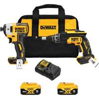 MAX Brushless Cordless Drywall Screw Gun & Impact Driver Kit, 20 V Oxymax Inc
