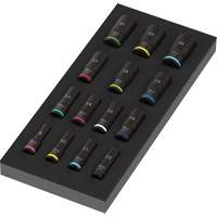 Insert en mousse pour jeu de douilles profondes Impaktor 1 Zyklop B, 15 Mcx, Chocs, Prise de 3/8", Profond Oxymax Inc