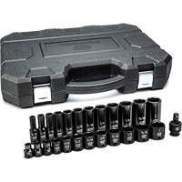 Jeu de douilles SAE &agrave; 6 pans, 25 Mcx, Chocs, Prise de 3/8", Profond Oxymax Inc