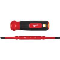 2-in-1 1000V Insulated Flip Shank Multi-Bit Screwdriver, 8-4/5" L, Cushion Grip Handle Oxymax Inc
