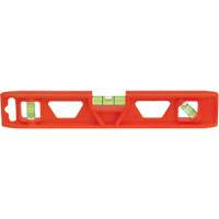 Niveau Torpedo Structo-Cast&reg; orange, 9" lo, Plastique, 3 fioles, Non magn&eacute;tique Oxymax Inc