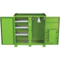 Armoire ventil&eacute;e pour le rangement d'&eacute;PI sur place, Acier, Vert lime haute visibilit&eacute; Oxymax Inc