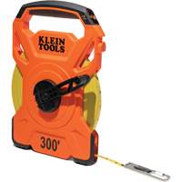 Open Reel Tape Measure with Single Hook and Carabiner, 1/2" x 300', 1/10" Graduations Oxymax Inc