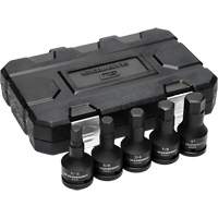 SAE Impact Bit Socket Set with Blow Mold Case, Hex, 3/4" Drive, 5 Pcs Oxymax Inc