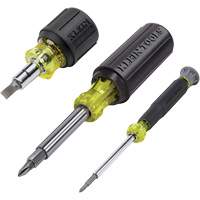 3-Piece Multi-Bit Screwdriver & Nut Driver Set, 12-63/100" L, Cushion Grip Handle Oxymax Inc