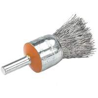 Mounted End Brush with Crimped Wires, 1/2", 0.01" Fill, 1/4" Shank Oxymax Inc