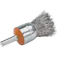 Mounted End Brush with Crimped Wires, 1/2", 0.02" Fill, 1/4" Shank Oxymax Inc