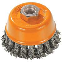 Knot-Twisted Wire Cup Brush, 3" Dia. x M10x1.5 Arbor Oxymax Inc