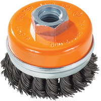 Knot-Twisted Wire Cup Brush with Ring, 3" Dia. x 5/8"-11 Arbor Oxymax Inc
