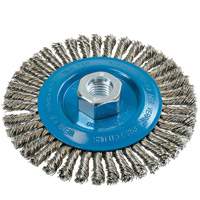 Knot-Twisted Stringer Bead Wire Wheel, 5" Dia., 0.02" Fill, 5/8"-11 Arbor, Aluminum/Stainless Steel Oxymax Inc