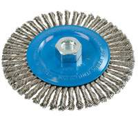 Knot-Twisted Stringer Bead Wire Wheel, 6" Dia., 0.02" Fill, 5/8"-11 Arbor, Aluminum/Stainless Steel Oxymax Inc