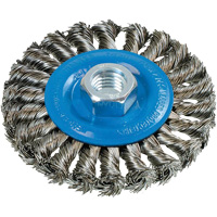 Wide Knotted Wire Wheel Brush, 5/8"-11 Arbor, Steel Oxymax Inc