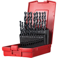 Jobber Length Drill Bit Set, 21 Pieces, High Speed Steel Oxymax Inc