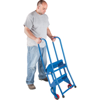 Portable Folding Ladder, 4 Steps, Perforated, 40" High VC438 | Oxymax Inc