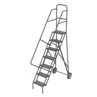 Rolling Ladder, 7 Steps, Serrated, 70" High Oxymax Inc
