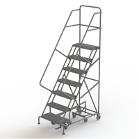 All Directional Rolling Ladder, 7 Steps, 24" Step Width, 70" Platform Height, Steel Oxymax Inc