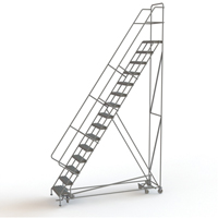 All Directional Rolling Ladder, 15 Steps, 24" Step Width, 150" Platform Height, Steel Oxymax Inc