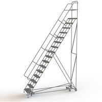 All Directional Rolling Ladder, 16 Steps, 24" Step Width, 160" Platform Height, Steel Oxymax Inc
