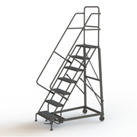 &eacute;chelles roulantes robustes, 7 marches, Largeur de la marche 24", Hauteur de la plateforme 70", Acier Oxymax Inc